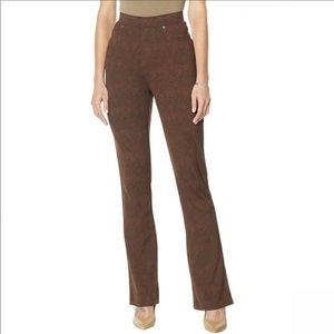 DG2 - Pull-on Boot Cut Pants, Brown Crocodile, M